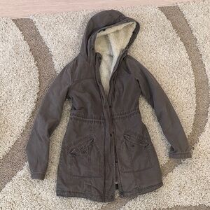 Hollister Brown Utility Jacket with Hood